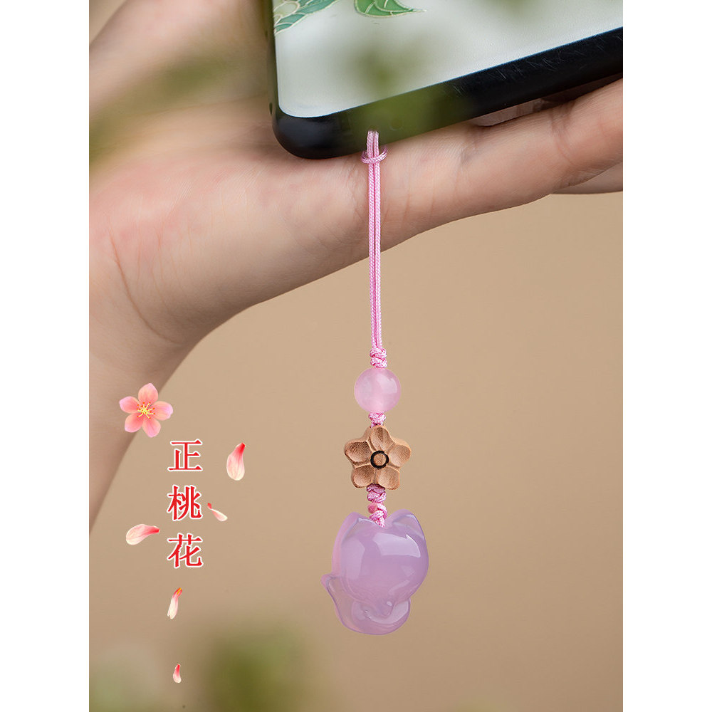 สินค้าใหม่พร้อมสต็อก Peach Blossom Luck จี้โซ่โทรศัพท์มือถือจิ้งจอกน้อย  20260616
