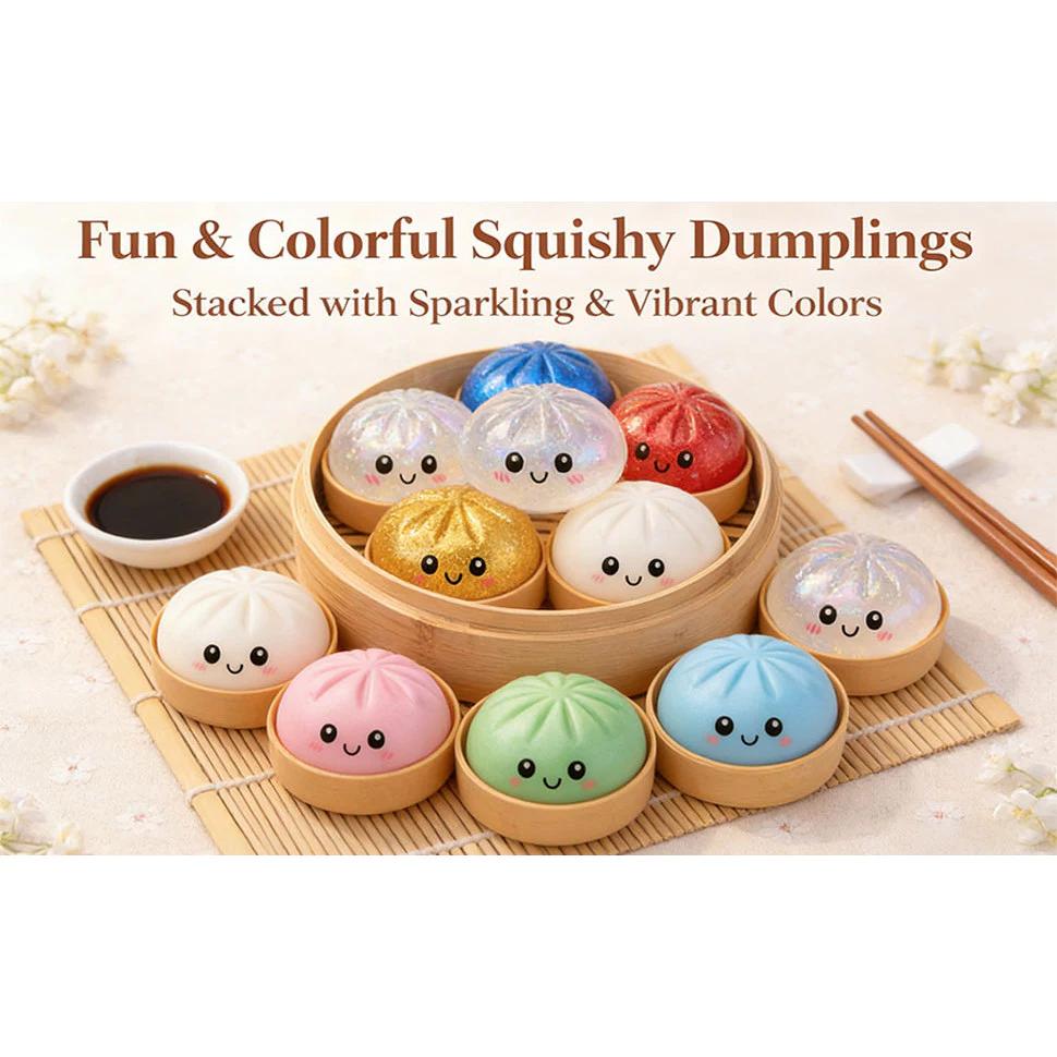 2026 Glitter Dumpling Squishy ของเล่นบีบบัวนุ่ม thumbnail 8
