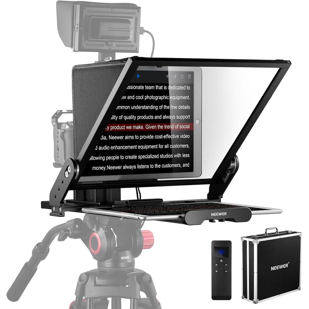 NEEWER Teleprompter X17 II พร้อม RT113 รีโมทคอนโทรล/APP, 17 "HD Beamsplitter กรอบโลหะทั้งหมดอัพเกรด 
