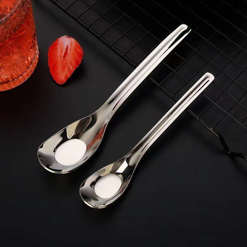 Myoloy สแตนเลส Thiening ช้อนสร้างสรรค์ด้ามยาวโรงแรมหม้อร้อนช้อนซุป Ladle Home Kitchen Essential เครื่องมือ