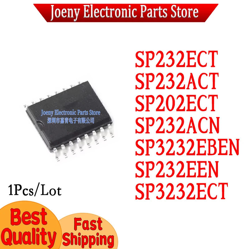 5PCS SP232ECT SP232ACT SP232EEN SP202ECT SP232ACN SP3232ECT SP3232EBEN ECT-L/TR SOP ชิป ic