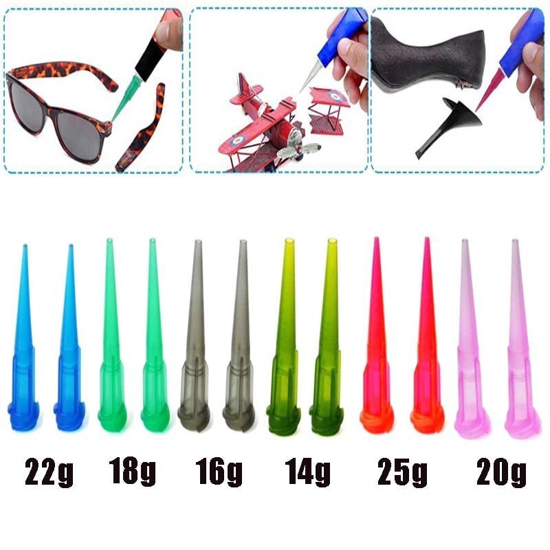 100 pcs TT Tapered Tips assorted 14-25G  Plastic Conical Smooth flow Tapered Needle/Tips Dispense Ti