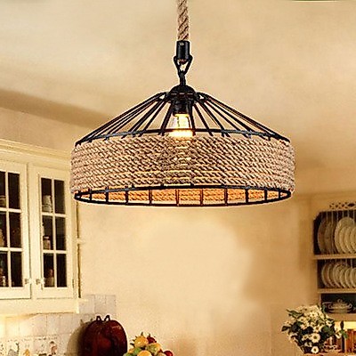 American country hemp rope restaurant personality chandelier Nordic clothing store milk tea shop iron chandelier