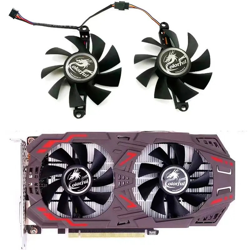 75 มม.P106-100 พัดลมระบายความร้อนสําหรับสีสัน GTX 960 950 1060 1050Ti GTX960 GTX950 GTX1060 iGame GA