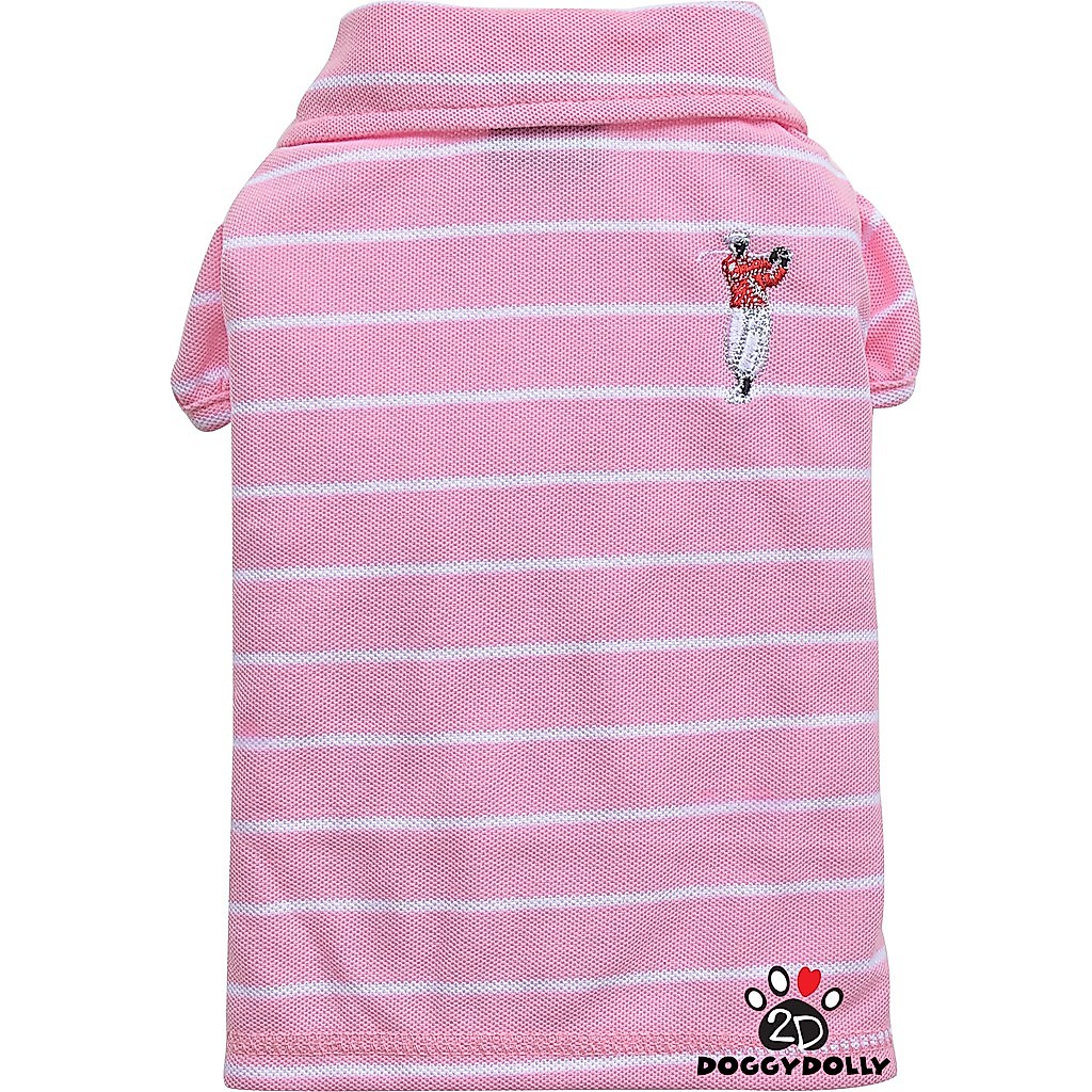 Bigdog -Pet cloths -Doggydolly เสื้อผ้าแฟชั่นหมาใหญ่  โปโล  สีชมพู แขนตุ๊กตา คอปก ขนาดไซส์  1-45 โล BD-T653