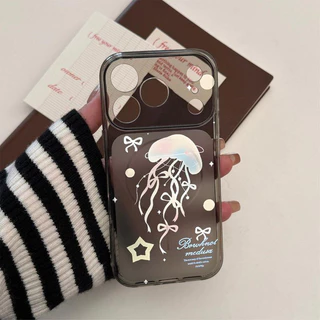 For iPhone เคสไอโฟน แมงกะพรุนสีสัน 11 12 13 14 15 16 17 PLUS B4PRO MAX X XS เปลือกที่เรียบง่าย MAX XR 7/8PLUS