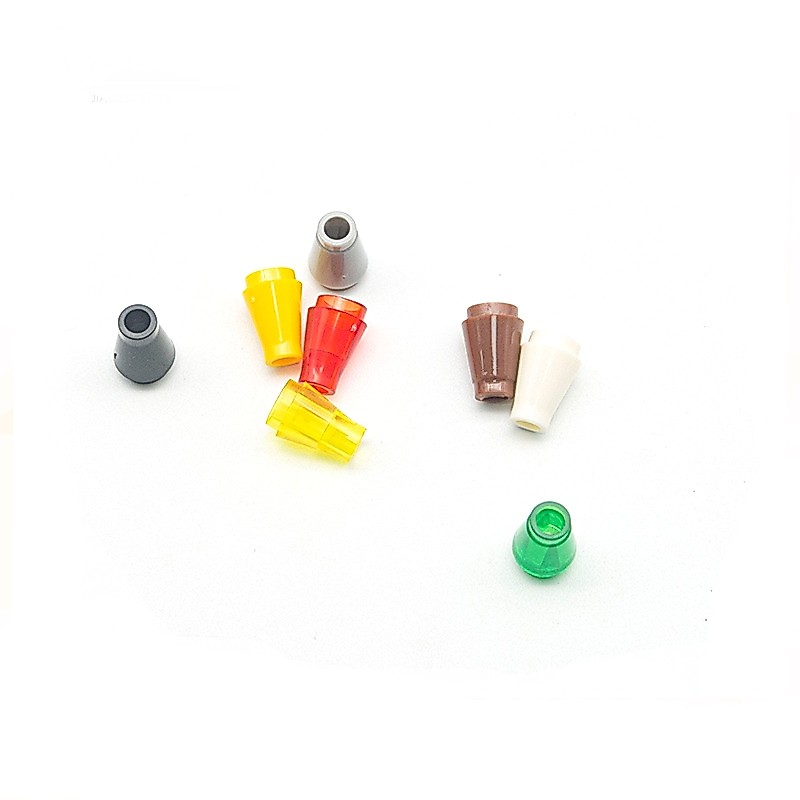 10pcs Building Blocks กรวย 1x1 ไม่มี Top Groove 4589 Speical Assembly Particle DIY อิฐใช้งานร่วมกับ 59900 6188 MOC อะไหล่ของเล่น
