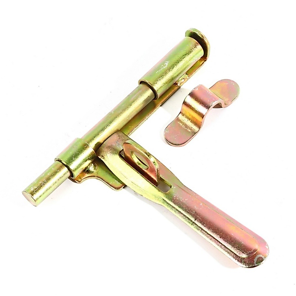 R.T.S กลอนขวางซ้าย 6" ขนาด 5/8"X6" สีทอง สามารถใช้ได้กับประตูเหล็ก ประตูรั้ว ทั้งแบบบานสวิง และบานเลื่อน (อาร์.ที.เอส)