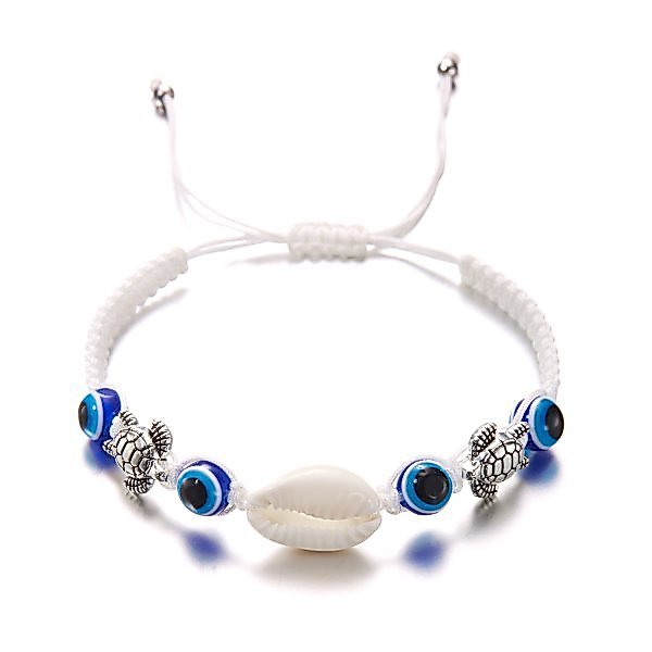แฟชั่น Blue Evil Eye Blessed สร้อยเท้า Lucky ลูกปัด Feet CHAIN ปาล์มเต่าข้อเท้าสร้อยข้อมือผีเสื้อช้างข้อเท้า CHAIN สําหรับผู้หญิงชายหาดเครื่องประดับของขวัญ