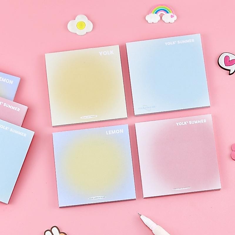 50 ชิ้น Creative Gradient สีสัน Sticky Notes สามารถวางคู่มือชุดสติกเกอร์นักเรียน Notepad Guestbook