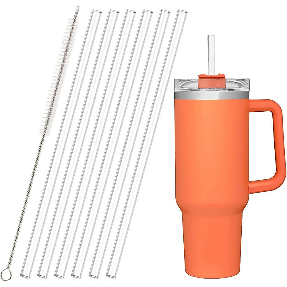6pcs เปลี่ยนหลอดสําหรับ Stanley ถ้วยผจญภัย Quencher Travel Tumbler แปรงทําความสะอาดหลอดนํากลับมาใช้ใหม่ได้,BPA ฟรี