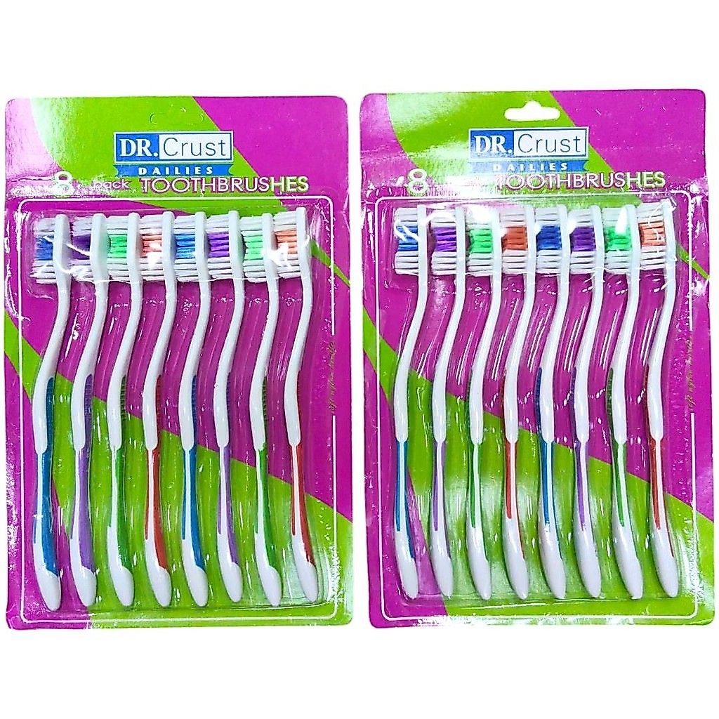 (ยกแพ็ค 12 แผง) แปรงสีฟัน แผงละ 8 อัน คละสี