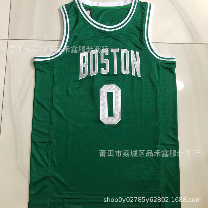 จัดส่งในวันเดียวกัน!!Celtics Boston Celtics 0 Tatum 7 สีน้ําตาลสีเขียว Secret Hydrangea Jersey เสื้อ