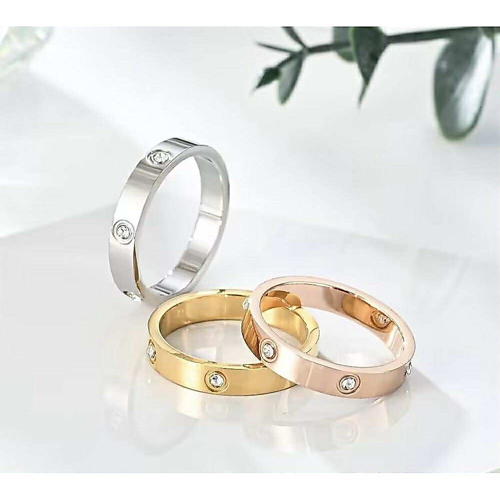 💍แหวนไทเทเนียมเพชรแบบจุด แหวนสเตนเลส แหวนผู้ชาย แหวนผู้หญิง แหวนแฟชั่น มีขนาด 6-13 มม.