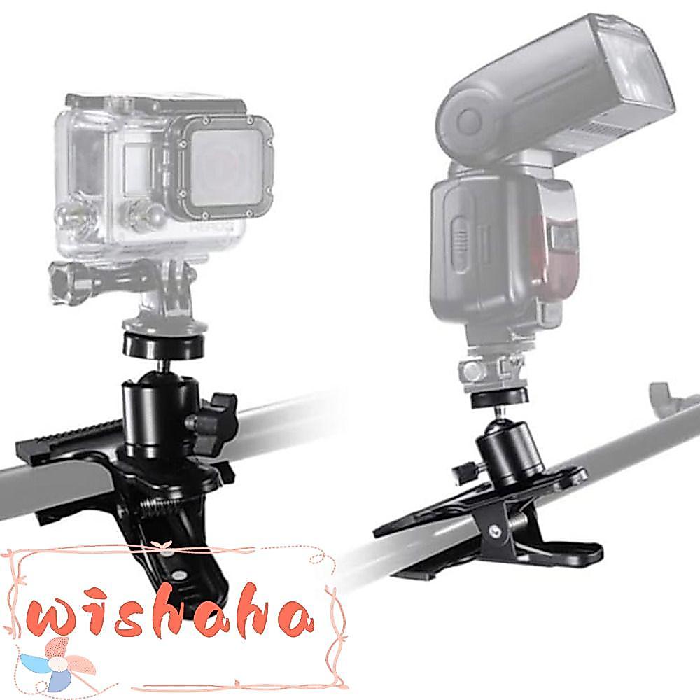 WISHAHA Reflector Mount, 1/4 "สกรูเกลียวปรับกล้องคลิป Clamp, Professional Swivel Ball-Head Quick Release Universal Flash Holder สตูดิโอฉากหลัง