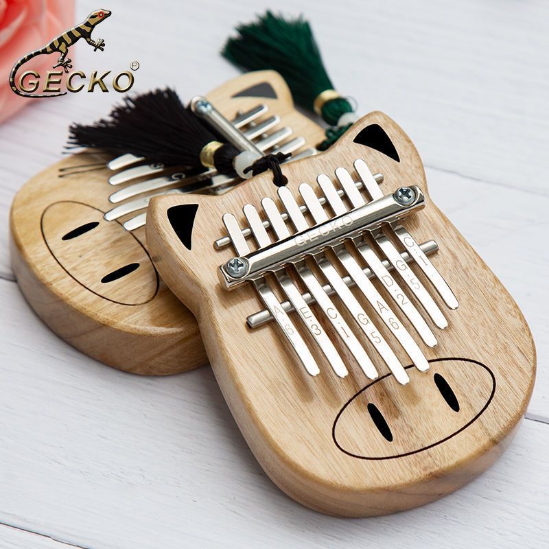 GECKO GECKO เปียโนนิ้วหัวแม่มือ Kalimba เริ่มต้นเปียโนเครื่องดนตรีแบบพกพา Kalimba สาวเปียโนนิ้ว/zz6.