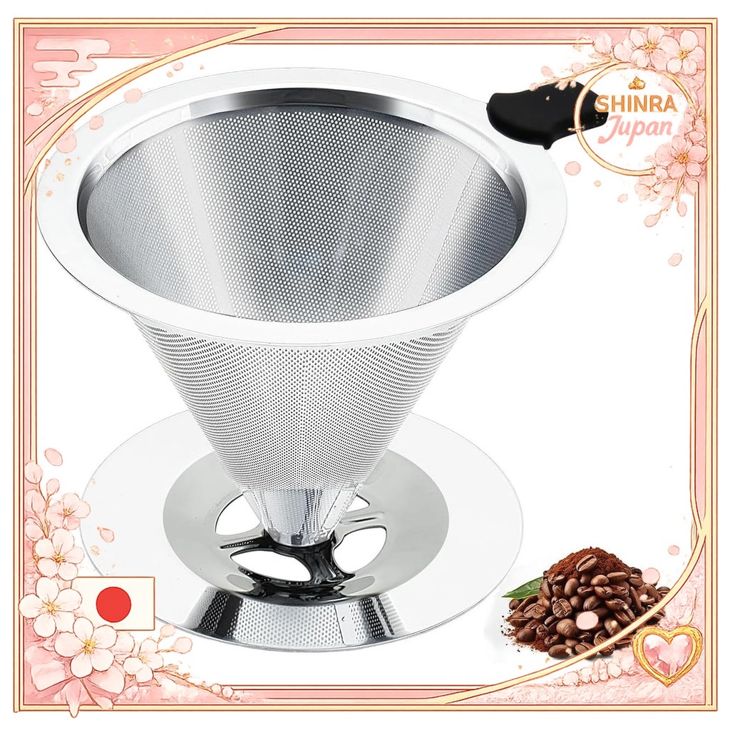 《Direct From Japan》  Hand drip coffee filter stainless steel reusable paperless coffee dripper for 1