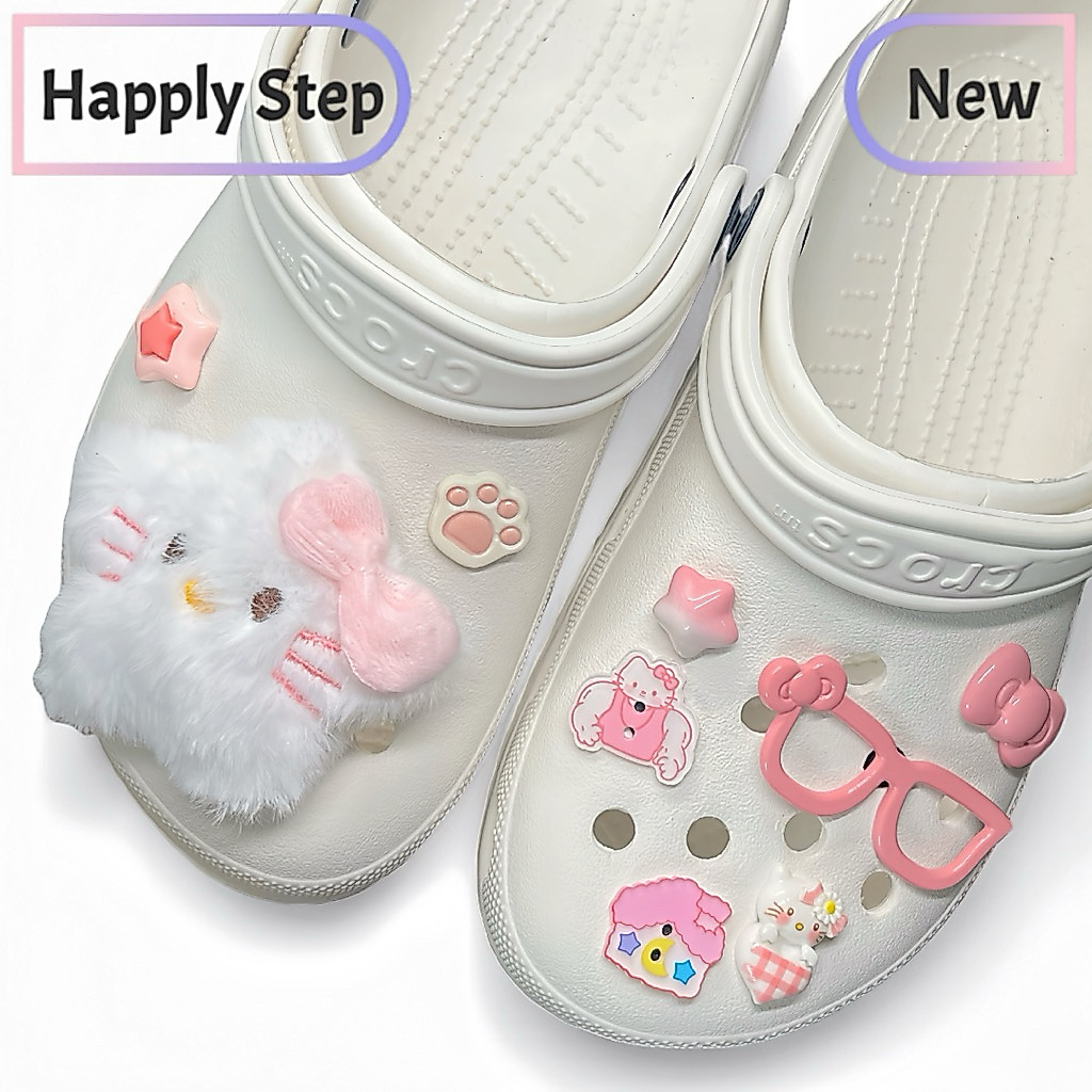 Happystep 9ชิ้น/เซ็ต F5*เฉพาะตัวติด(พร้อมส่ง) จิ๊บบิท ตัวติดรองเท้า ชุดตกแต่งรองเท้า ลายการ์ตูนน่ารัก