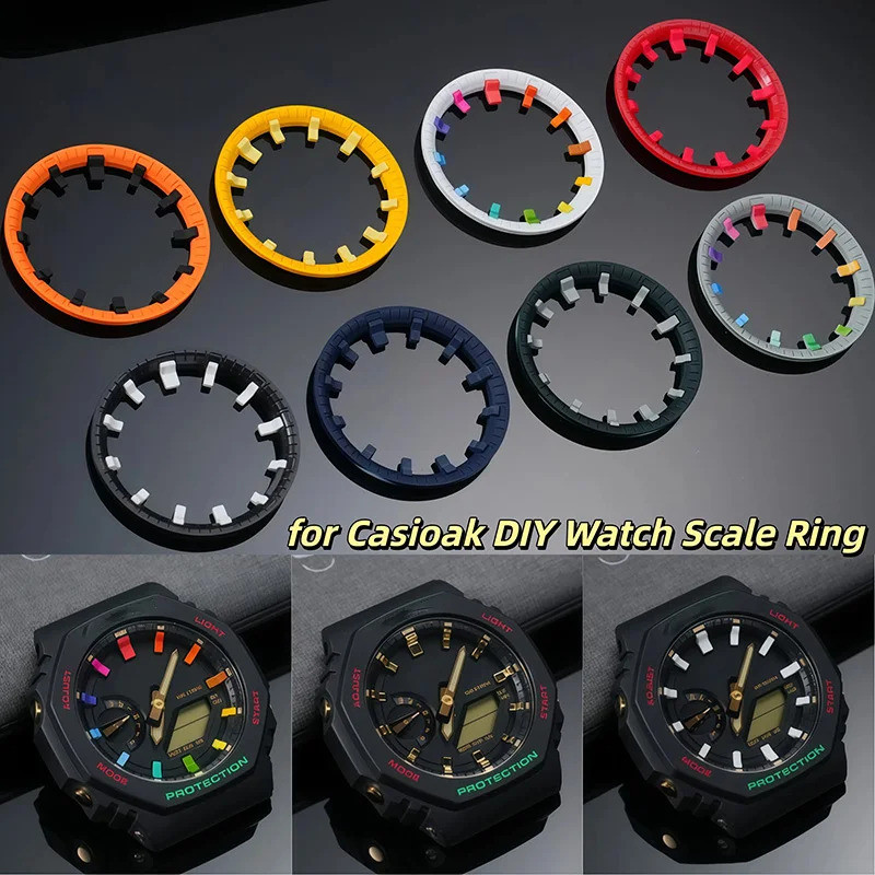 สําหรับ Casioak DIY นาฬิกาขนาดแหวน Index สําหรับ GA2100 2110 2IN1 ชั่วโมง Marker Dial แหวน Refit Mod