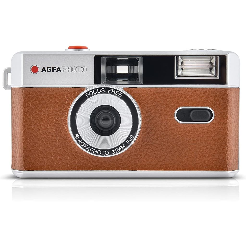 【direct from japan】AgfaPhoto 35mm Brown Reusable Film Camera - Easy & Fun for Everyone