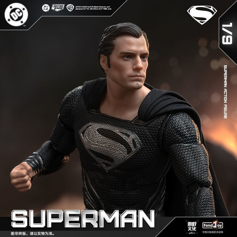 [เวอร์ชั่นใหม่ 2.0 Black Superman] FondJoy Fanle DC ตุ๊กตาตกแต่งรูปของเล่นตกแต่งชาย