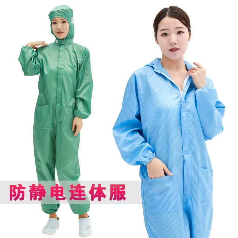Anti-Static Anti-Dust One Piece Jumpsuit Pocket Workshop Static Spray Paint Food Dust-Free W