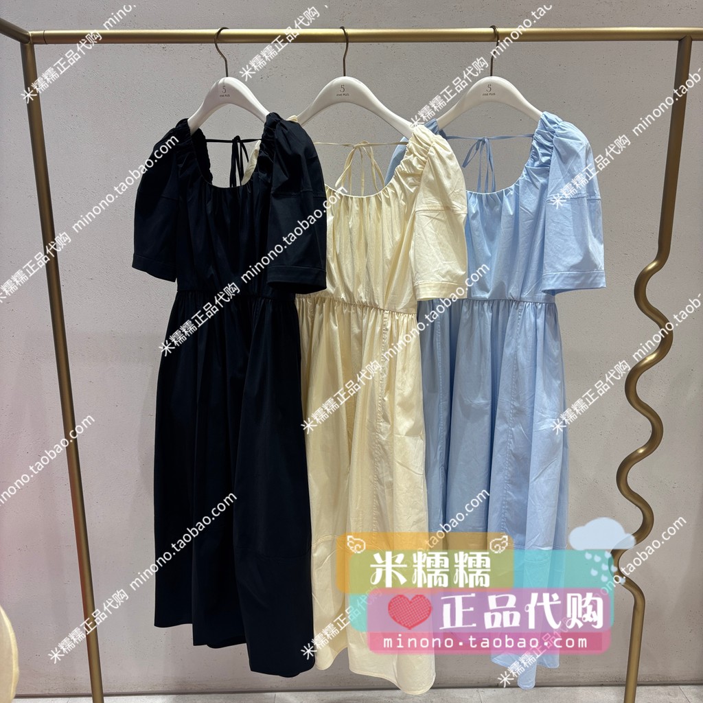 2MJ1080970-FP2026 Summer New Style Counter ของแท้ Ready Stock เดรสผ้าทอแขนสั้น 4J-2-999