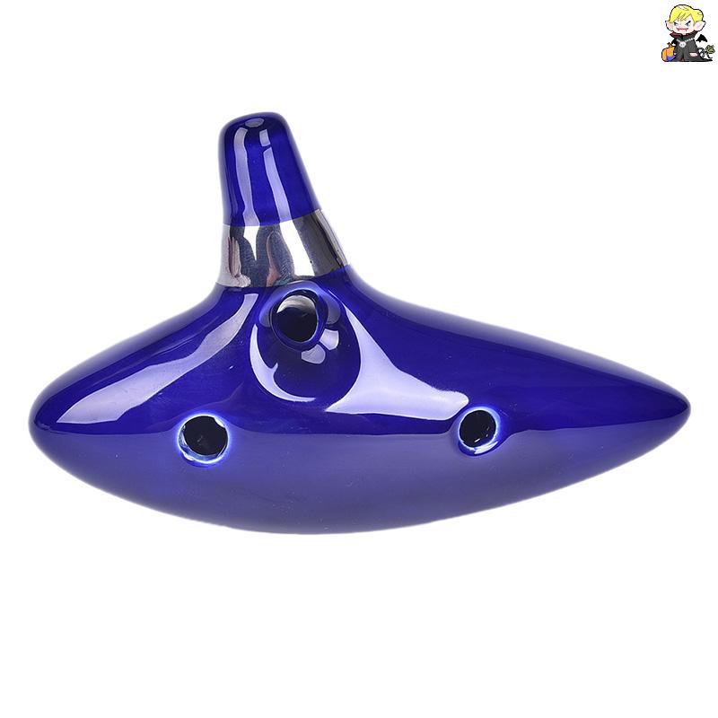 [CLA] 12 หลุม Ocarina เซรามิค Alto C ของ Ocarina ขลุ่ย Blue Ocarina เครื่องดนตรี
 [TH]