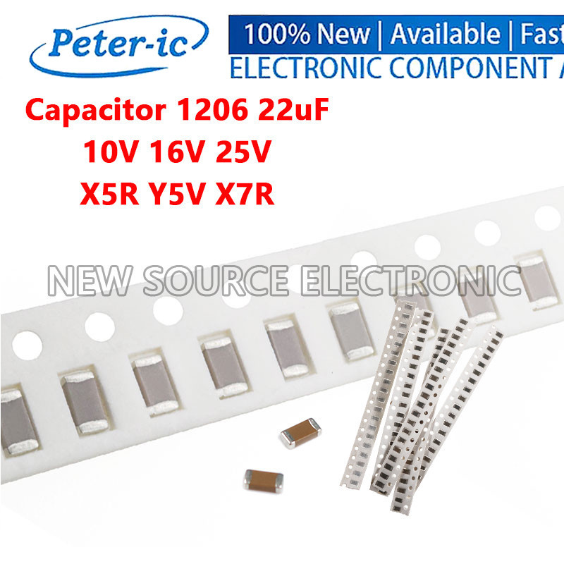 (10 ชิ้น) 1206 22uF Capacitor ±20% ±10% 10V 16V 25V X5R Y5V X7R SMD ชิป Multilayer ตัวเก็บประจุเซราม