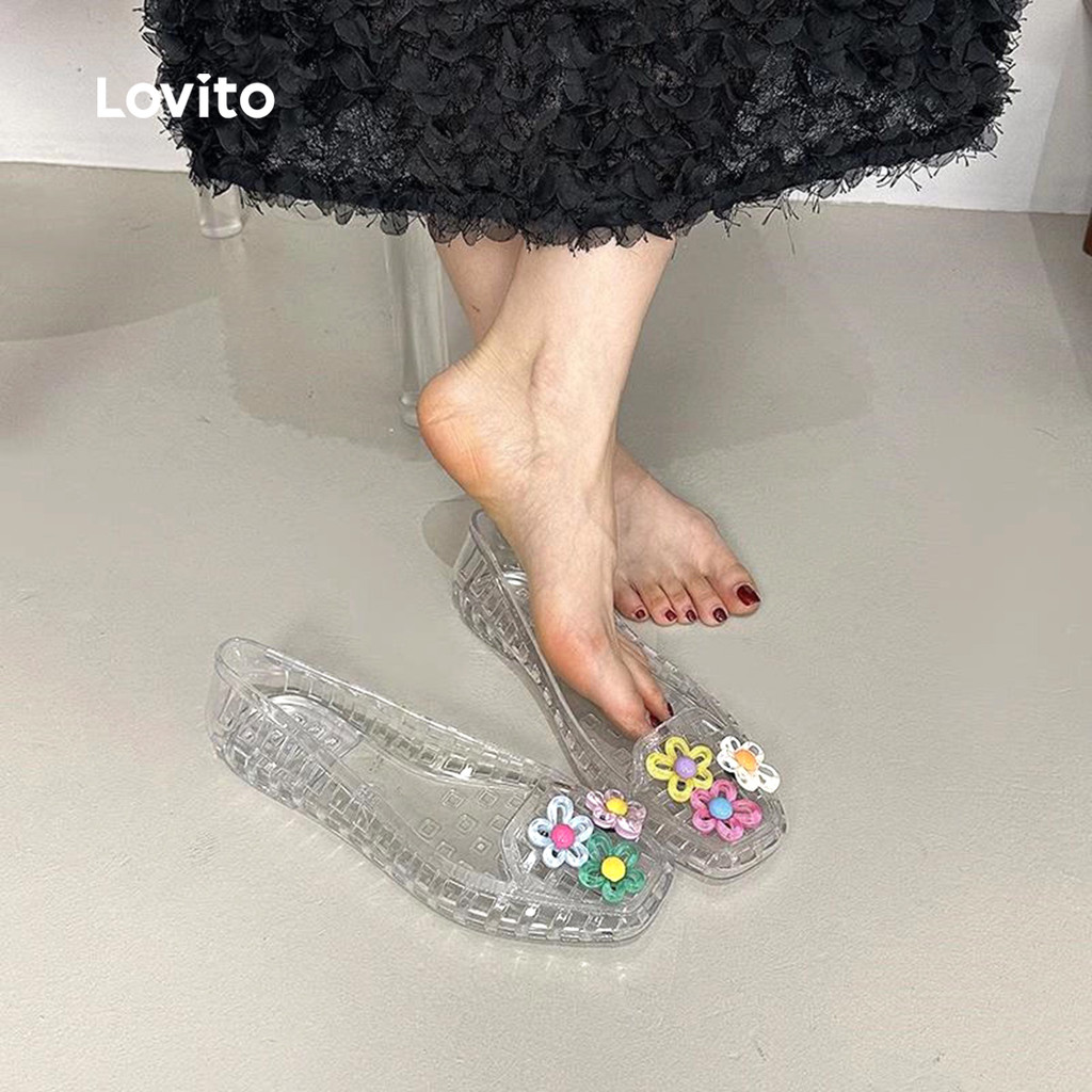 Lovito โบโฮ รองเท sandal เปิดหน้าแบบ สำหรับผู้หญิง LFA97006