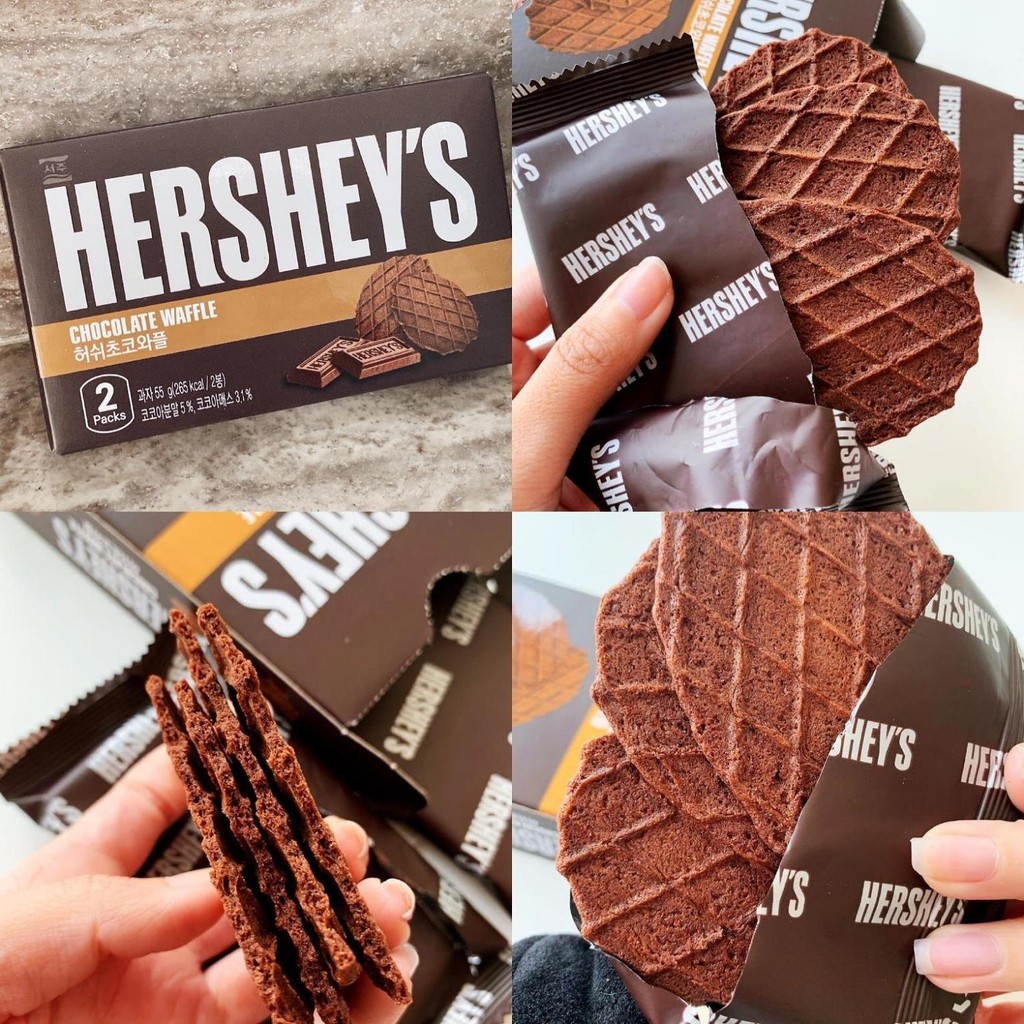 เกาหลีนําเข้า HERSHEY HERSHEY ช็อกโกแลตวาฟเฟิลบิสกิตวาฟเฟิลมัฟฟินกรอบของว่างสบายๆสินค้าปีใหม่