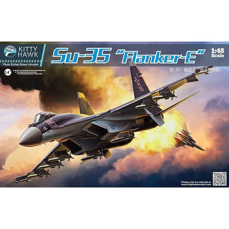 Kitty Hawk Model 1/48 Su-35 Flanker-E plastic model kit KH80142 (aircraft)