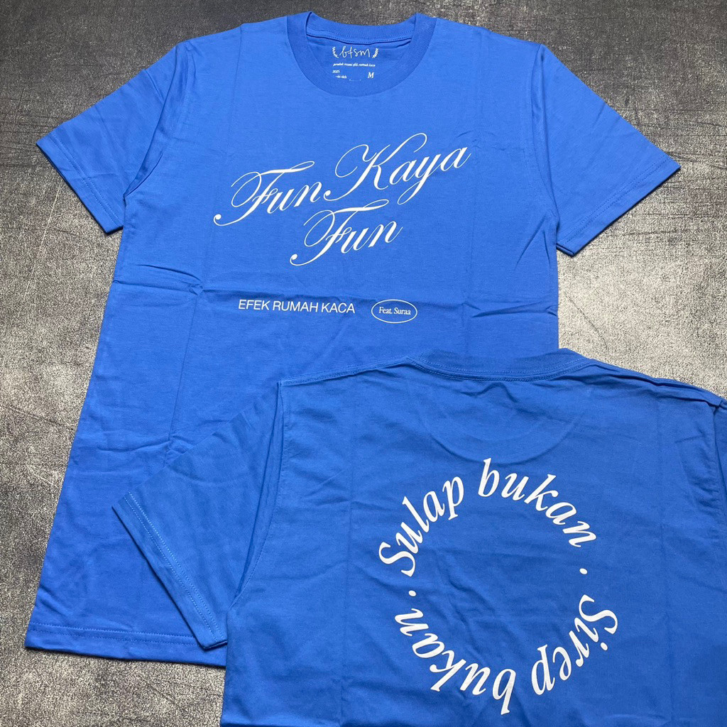 เสื้อยืด GLASS HOUSE EFFECTS สีKAAYA FUN BLUE ลายสวยงาม