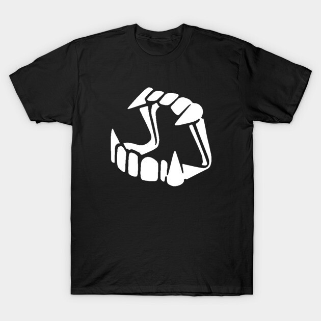 เสื้อยืด Vintage plastic Dracula vampire teeth T-Shirt แท้ Cotton 100% ใส่เดินทาง ใส่สบายๆ สีขาว