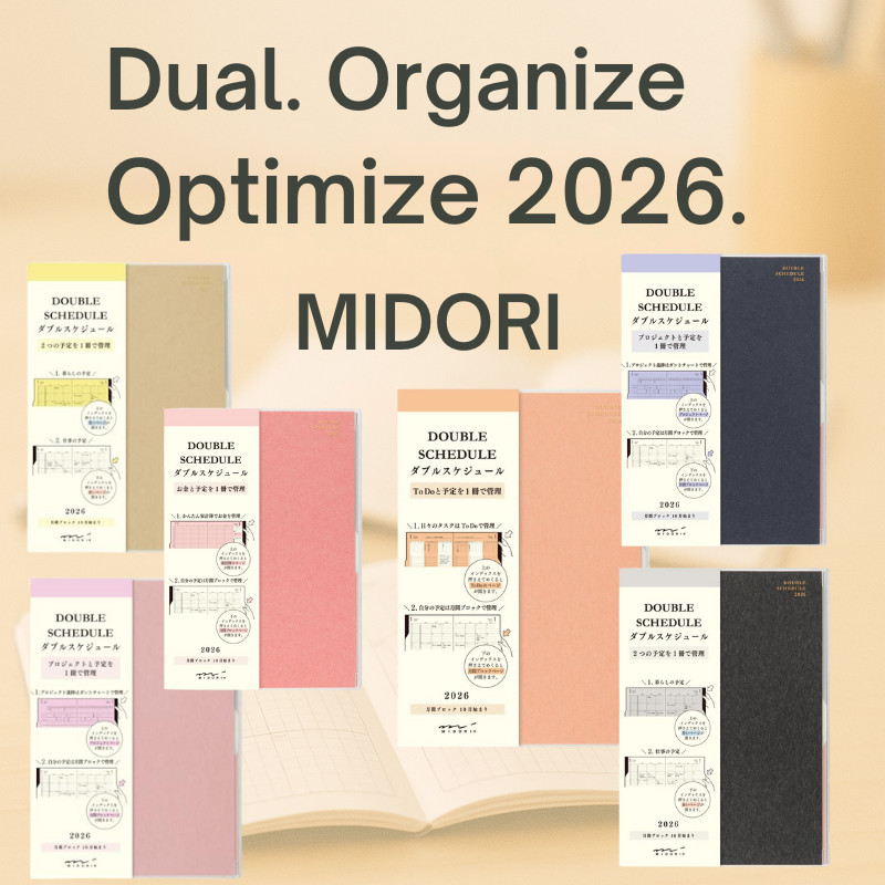 Midori Double Schedule Planner 2026 B6 รายเดือน - มีหลายสี
