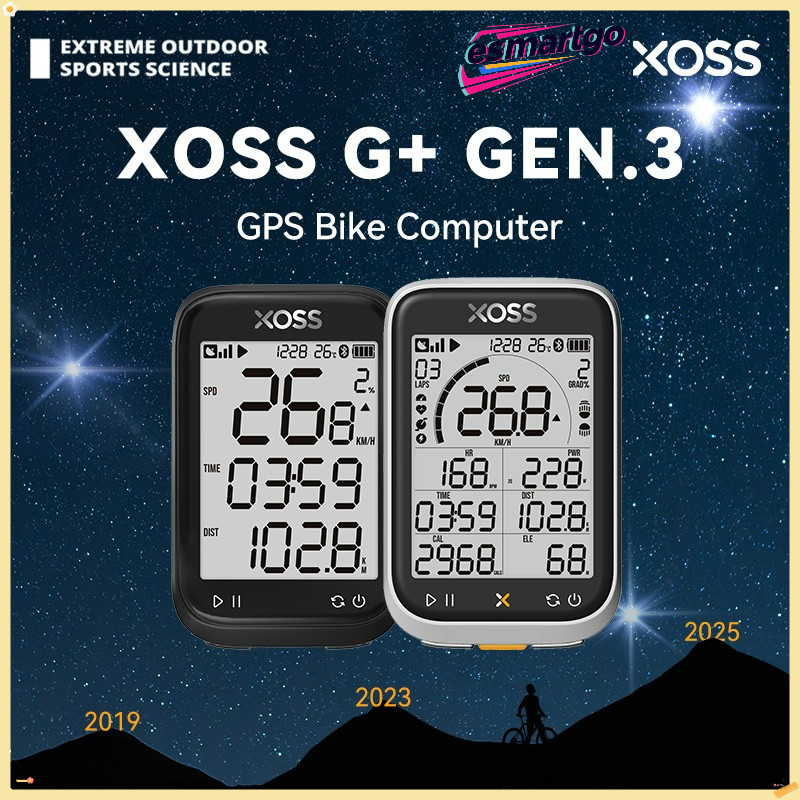 XOSS G3+ คอมพิวเตอร์ปั่นจักรยาน มีระบบบลูทู ธและออกแบบมาเพื่อกันน้ำ เหมาะสำหรับ Road & MTB