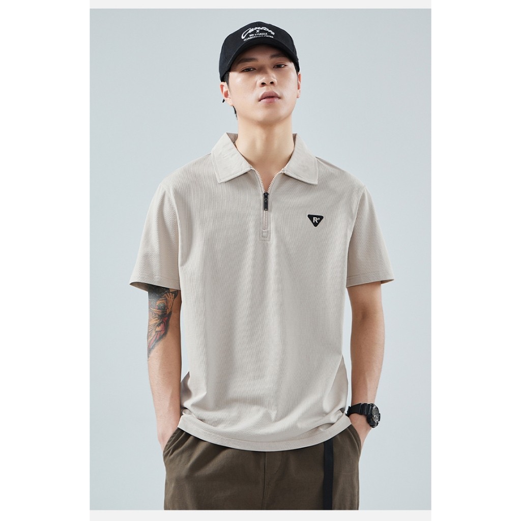 ⚡️Proman⚡️ [ 3 สี COD ] 2024 ฤดูร้อน รุ่นใหม่ ปกพับ ซิป POLO แบรนด์ยอดนิยม แขนสั้นผู้ชาย เสื้อยืด ลำลอง ราคา ถูกที่สุด ดีลบีเคเค แกลเลอรีภาพที่ 5