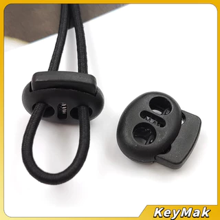 KeyMak สต๊อปเปอร์ ตัวล๊อคเชือก ตัวล็อคสาย อุปกรณ์เสื้อผ้า วัสดุพลาสติก สีดำ rope stopper