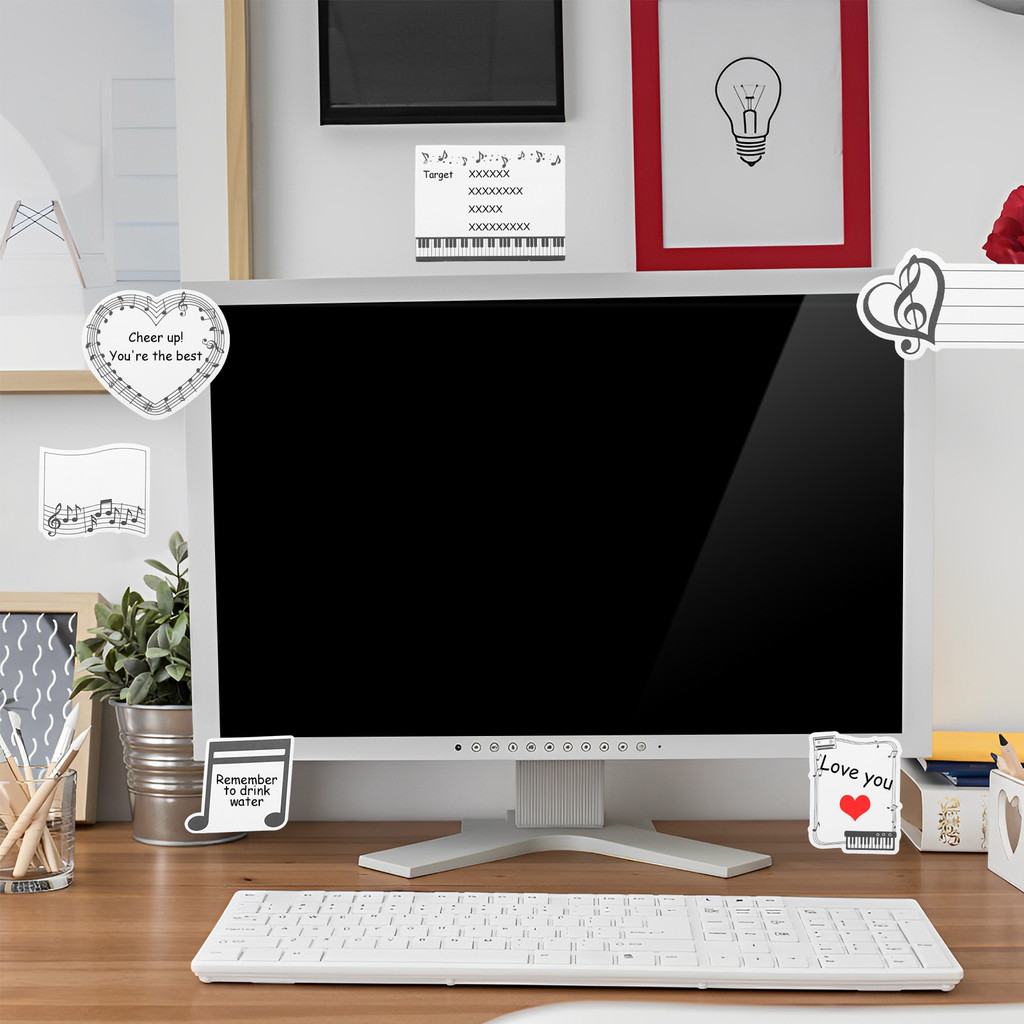 4Pack กระดาษเพลง Themed Notepad Easy to Peel Self กาวเขียน Notepad สําหรับ Home Office SHOPCYC4179