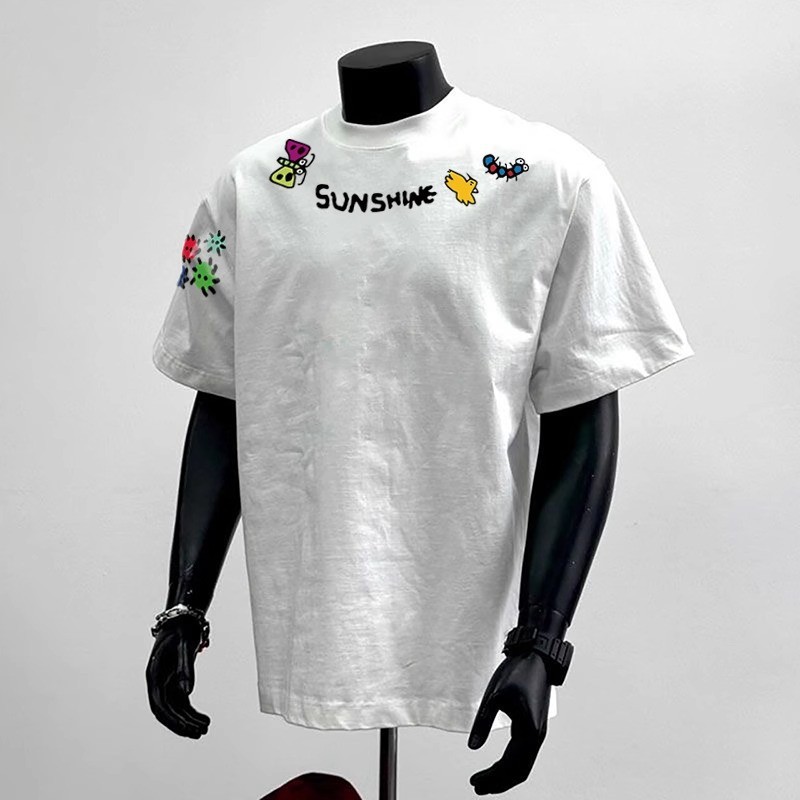 American Retro High-End Niche chic สไตล์ฮ่องกงแขนสั้นฤดูร้อนขี้เกียจหลวมรู้สึกด้านใน Bottoming Top I