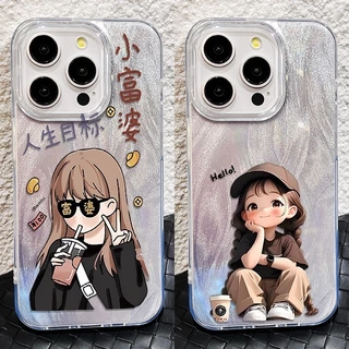 เคส สำหรับ OPPO Reno 16F 16 15F 14F 13F 12F 11F 15 14 12 13 11 F 10 Pro max Plus 8T 7Z 8Z 8 7 Pro หรูหราพรีเมี่ยมน่ารัก Rich สาวซิลิโคนนุ่มเคสโทรศัพท์