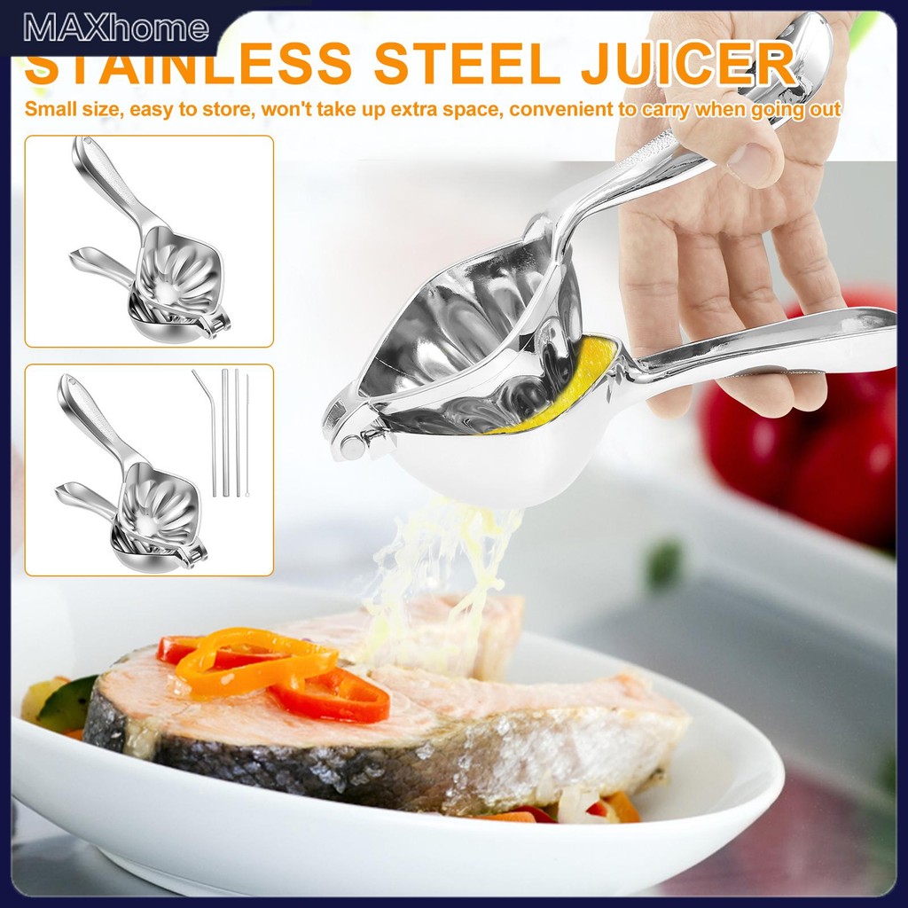 Manual Lemon Squeezer สแตนเลส Lime Squeezer แบบพกพา Citrus Juicer สําหรับ Kitchen Bar SHOPTKC0845