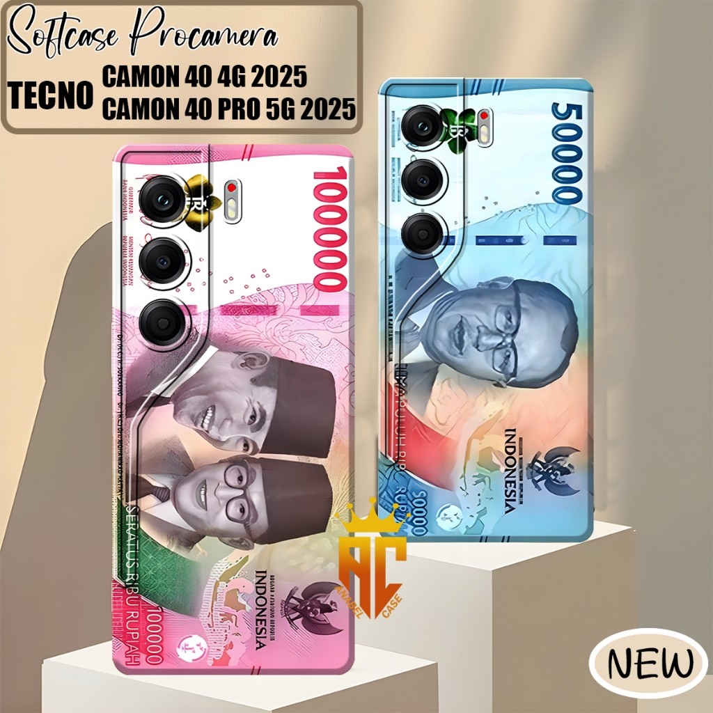 Softcase Tecno Camon 40 4G / Tecno Camon 40 Pro 4G / 5G 2025 เงินล่าสุด Motif Casing - Case tecno Ca