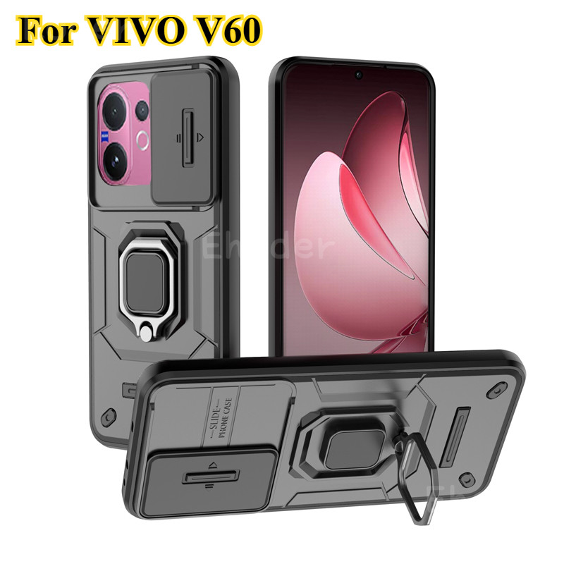เกราะกันกระแทกปลอกแข็งสําหรับVIVO V60 4G 5G 2025 เคสโทรศัพท์สไลด์กล้องเลนส์ป้องกันแหวนสําหรับVIVOV60 V 60 V2511 กรณี