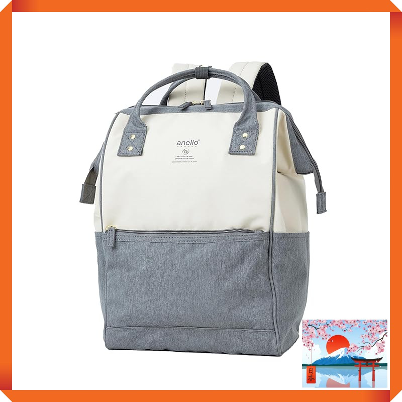 Anello Grande Water-Repellent Frame Backpack (R) A4 Size - Gray/Blue - One Size