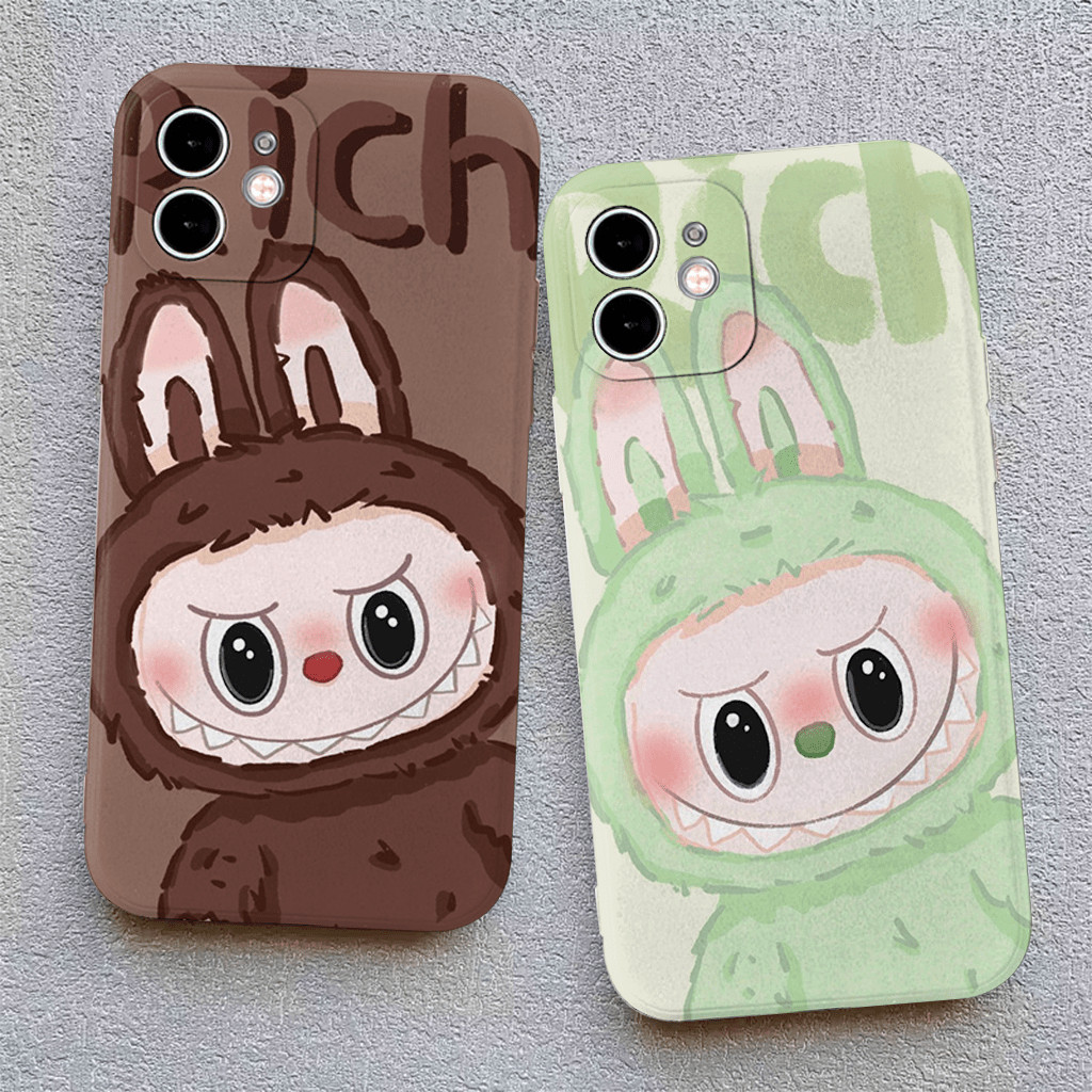 Iphone 11 12 13 14 Pro Max Xr Xs X 7 8 6 Plus - Softcase - Motif L4bubu - กันชน - Macaroon