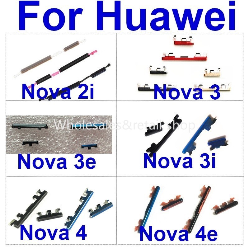 ด้านข้างเปิดปุ่มปรับระดับเสียงสําหรับ Huawei Nova 2i 3 3i 3e 4 4e Volume Up Down Power ปุ่มด้านข้างอ