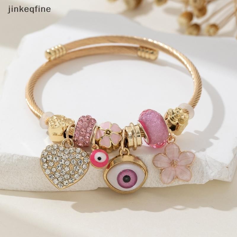 KTH สร้อยข้อมือ Lucky Blue Evil Eye Multi ทำจากสแตนเลสและลูกปัด เหมาะสำหรับการสวมใส่วันประจำและของขวัญ