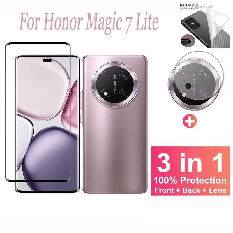 3 in 1 Tempered สําหรับ Honor Magic 7 Pro 7 RSR 7 Lite X9C X9B X9A 90 100 200 PRO 5G 9H กระจกนิรภัยโ