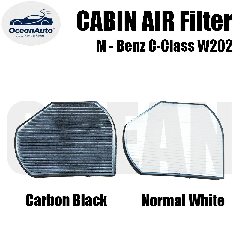ไส้กรองอากาศห้องโดยสาร M.Benz W202 / W210 • ไส้กรองอากาศห้องโดยสารรถยนต์สีดําและสีขาว